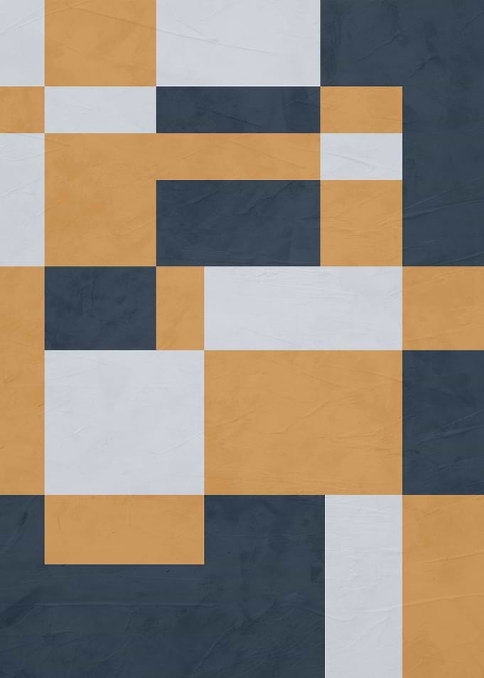Abstract Geometric Color Block Pattern