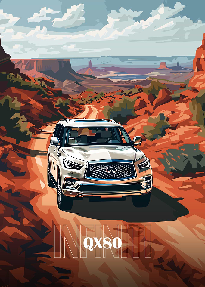 Infiniti QX80 in Desert Landscape