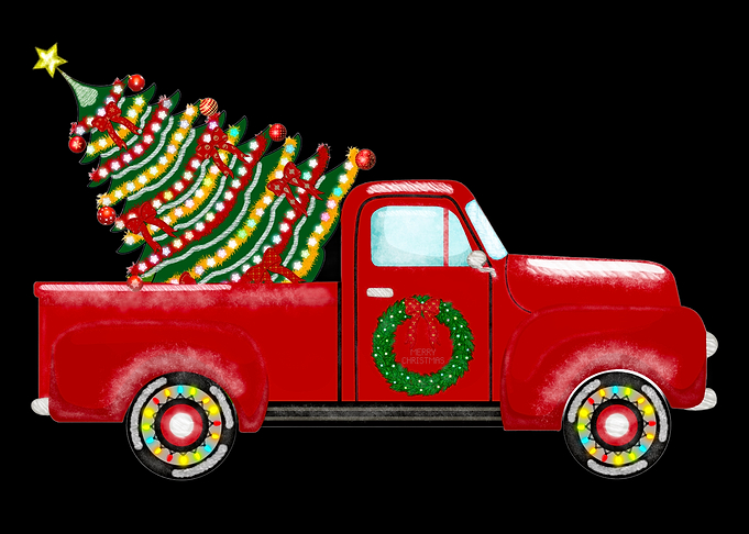 Vintage Red Truck Christmas Tree