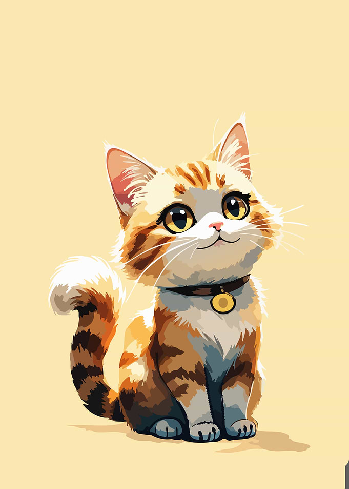 Cute Cartoon Cat Illustration