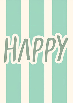 Happy Text on Striped Background