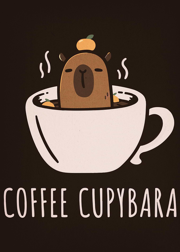 Coffee Cupybara Illustration