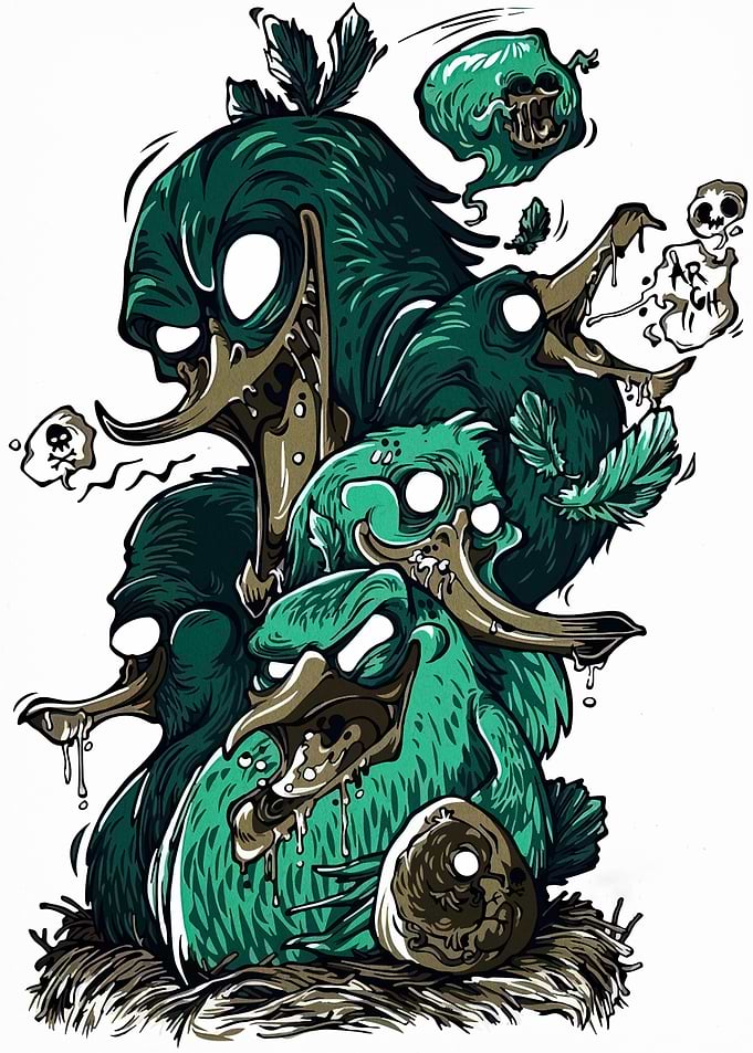 Zombie Ducks Illustration