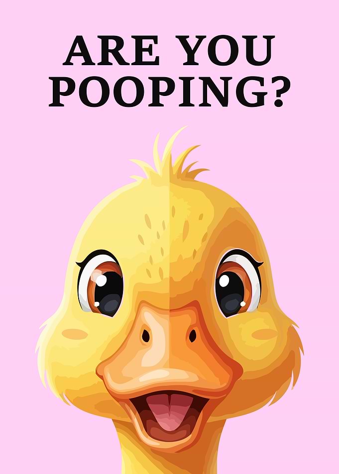 Are You Pooping? Duck Cartoon