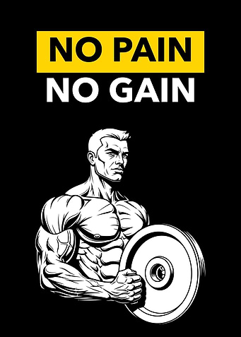 No Pain No Gain Bodybuilding, gym motivation