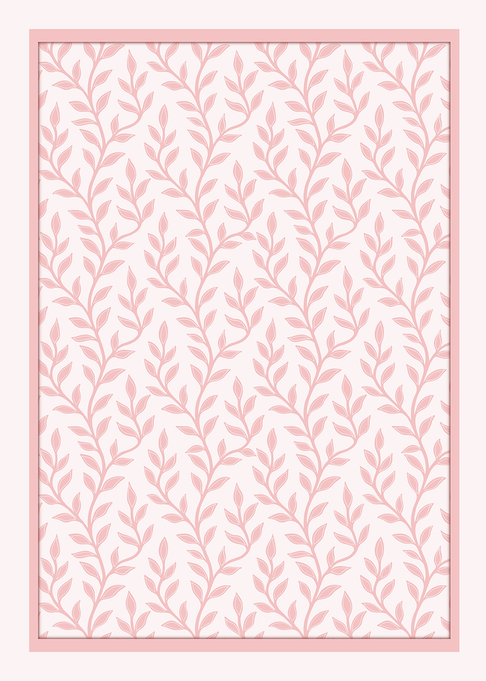Pink Botanical Sprigs | Minimal Nature Wall Art by © Fezzyboo