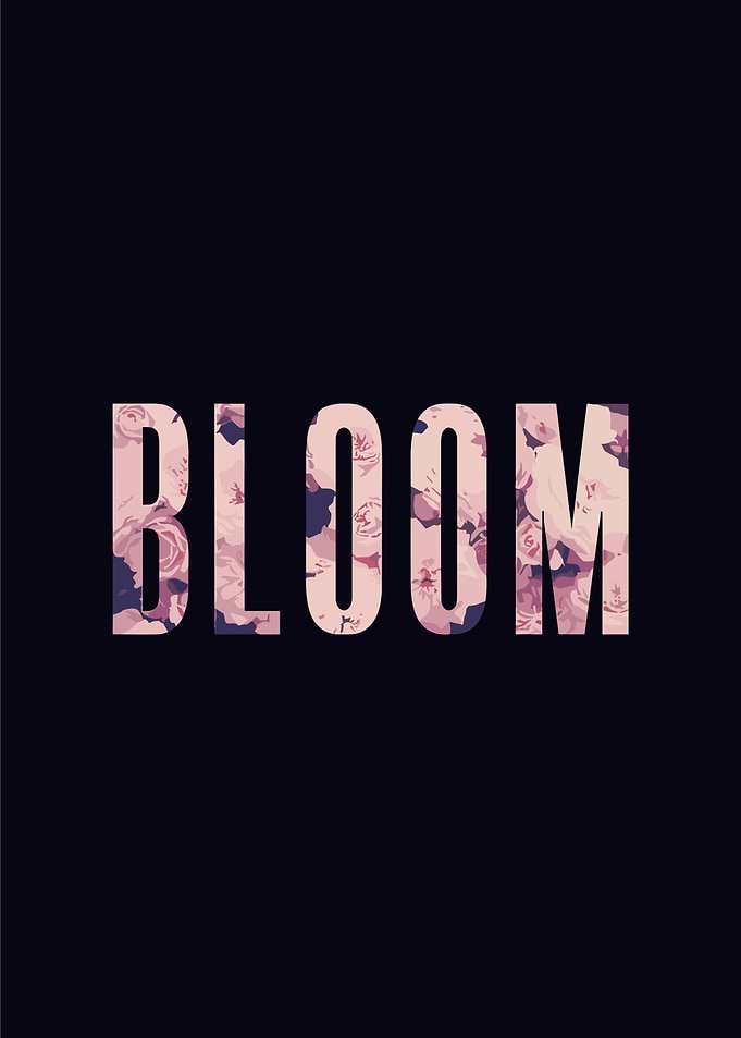 Bloom Floral Text Art