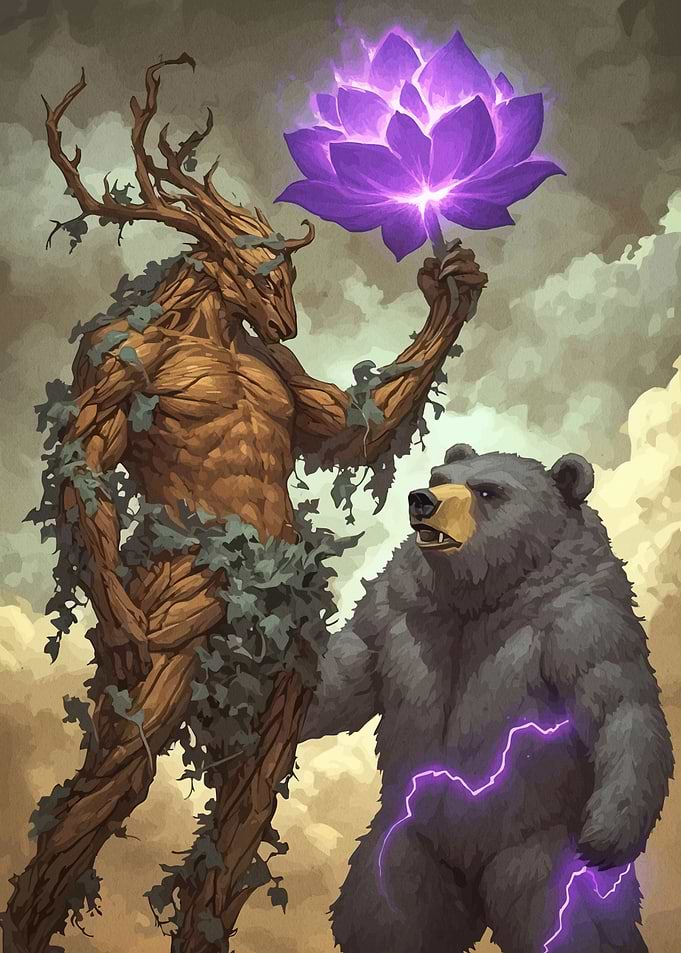 Ent and Bear Magic Flower