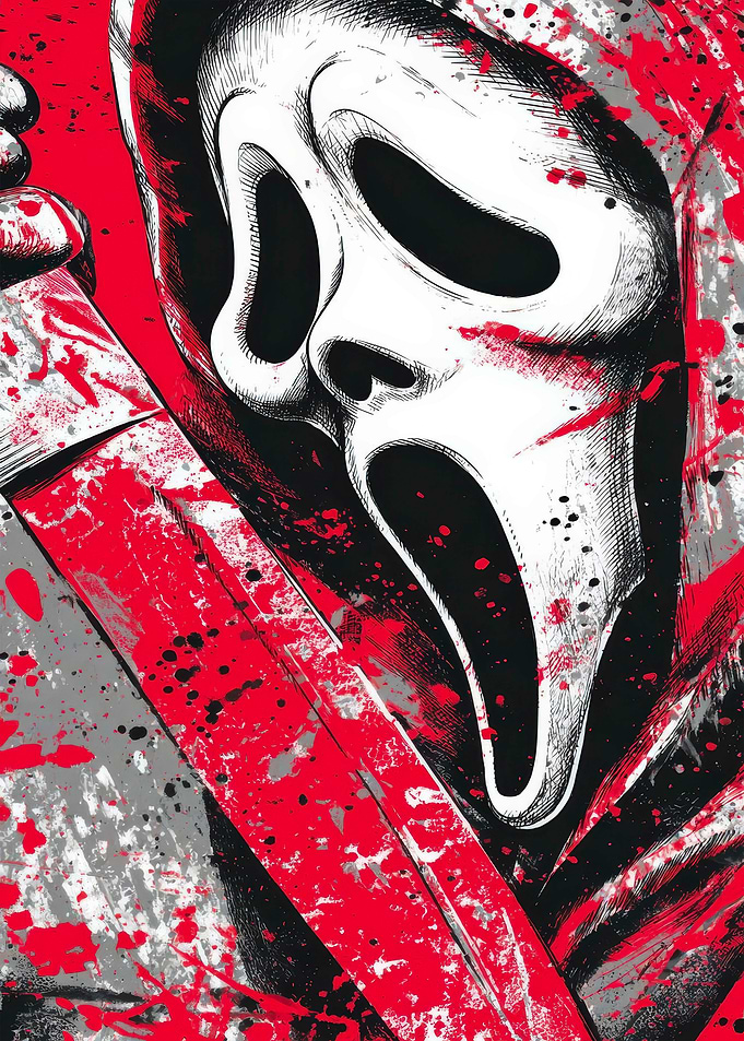 Scream Ghostface with Bloody Knife