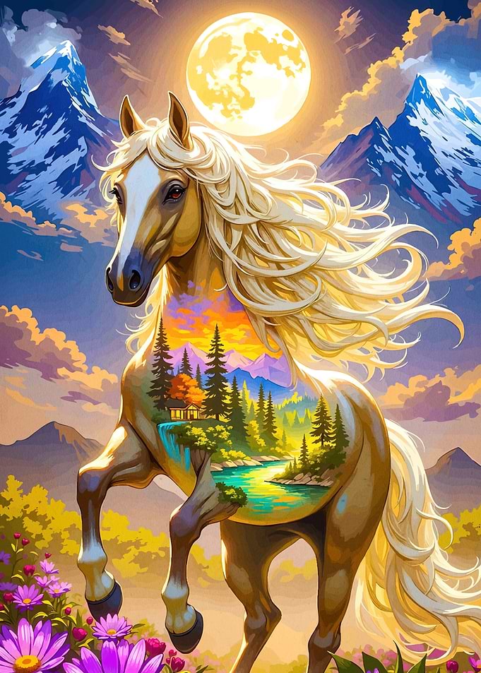 Majestic Horse Landscape Interior