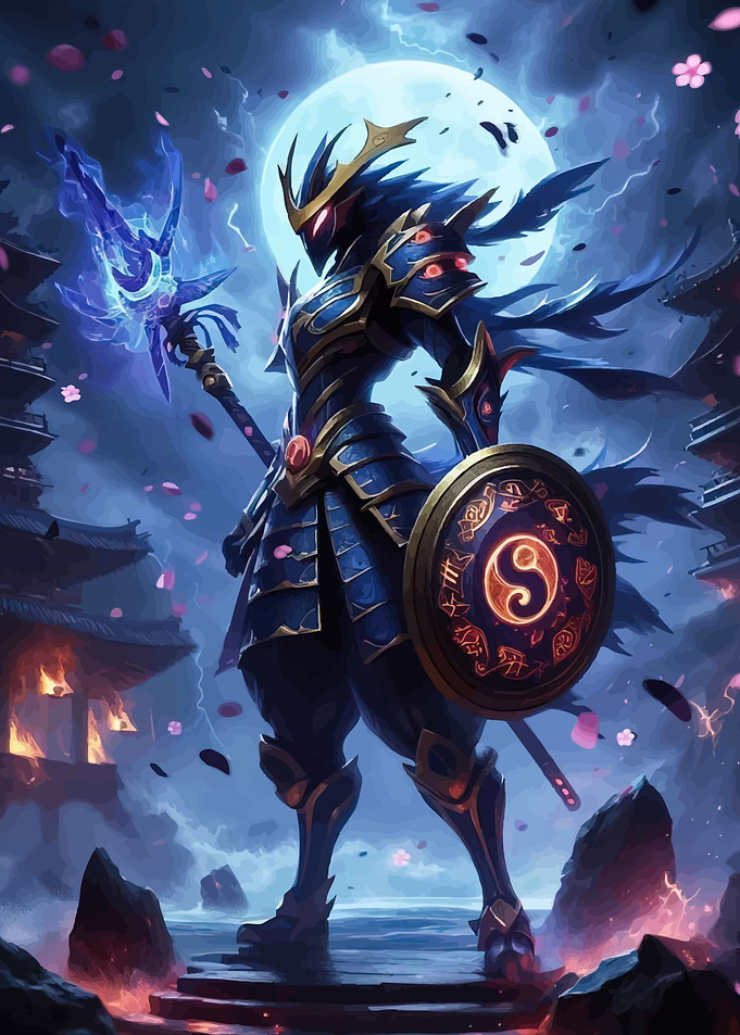 Armored Warrior Shield Staff