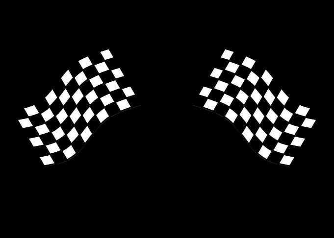 Checkered Flags on Black Background
