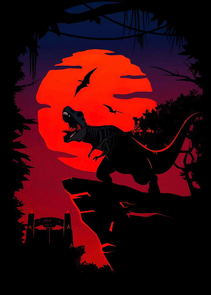 Jurassic Park T-Rex Silhouette