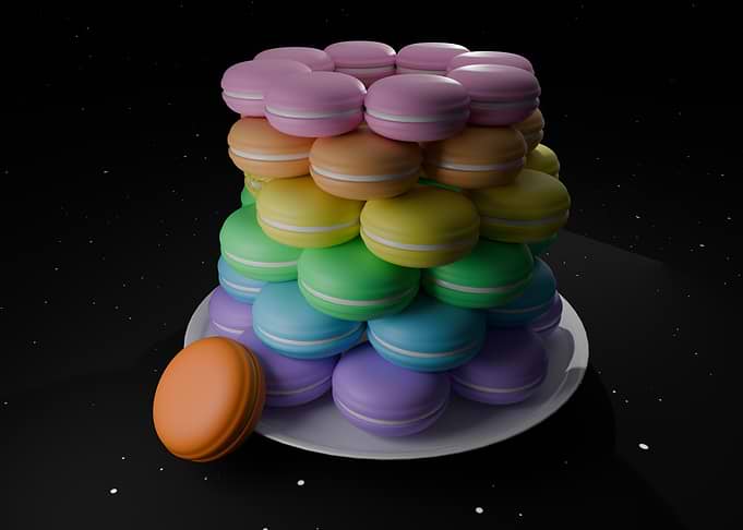 Rainbow Macaron Tower