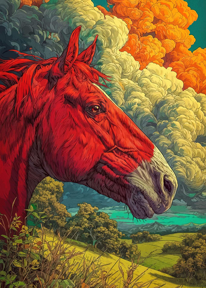Horse Portrait Dramatic Sky