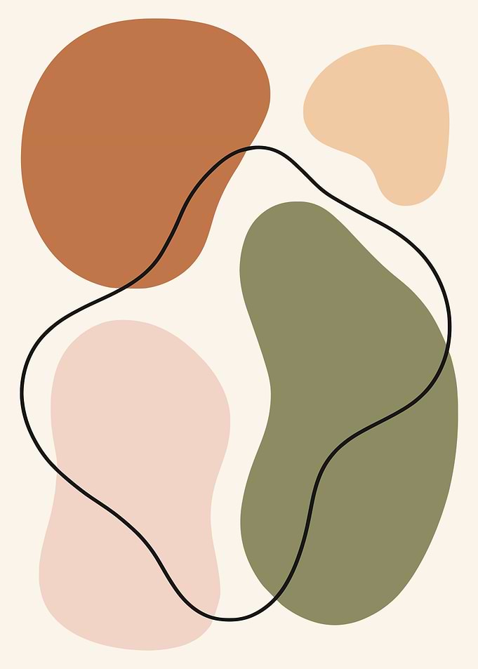 Abstract Shapes with Black Line