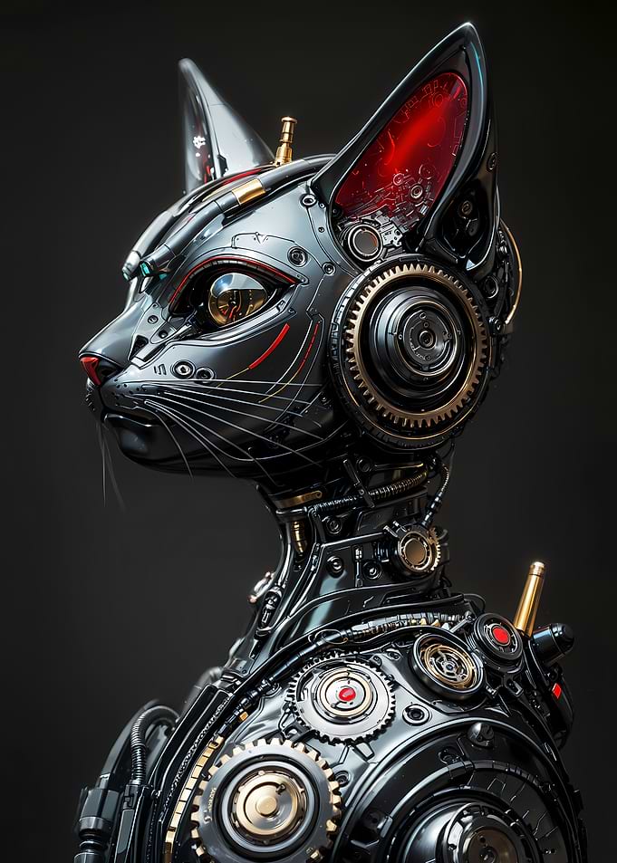 Steampunk Robotic Cat