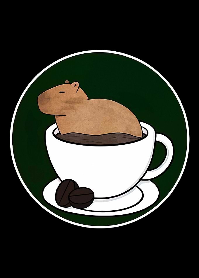 Capybara in Coffee Cup Illustration