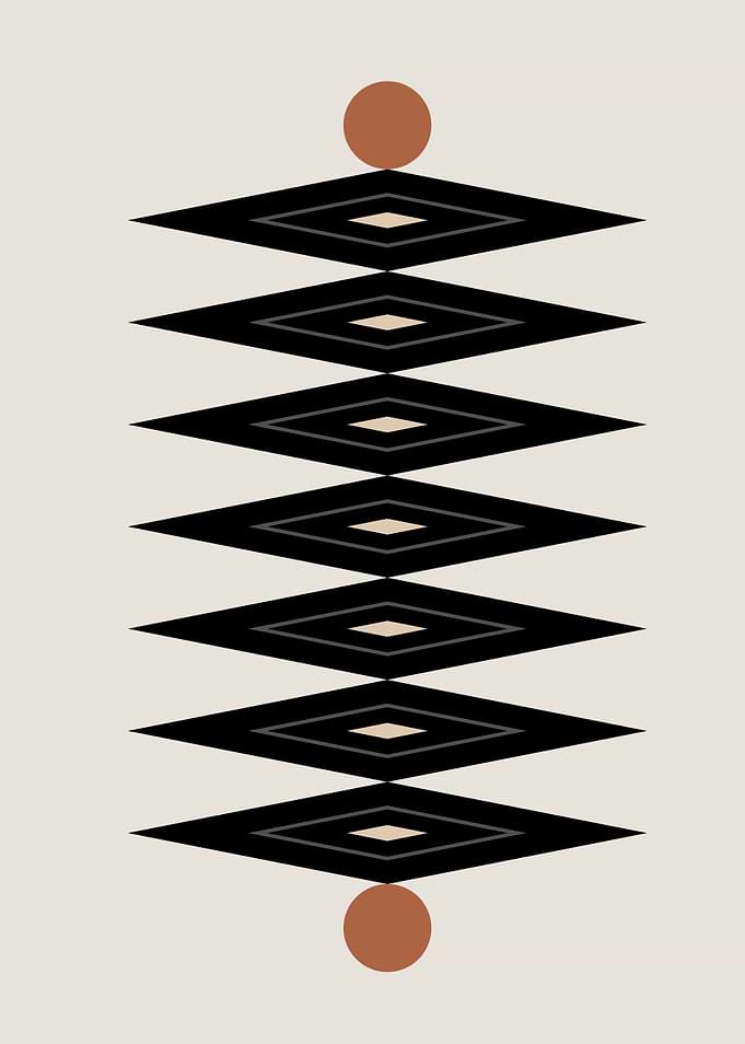 Abstract Diamond Pattern with Circles
