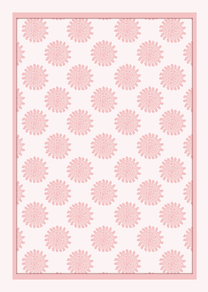 Pink Floral Medallions | Modern Geometric Wall Art by © Fezzyboo