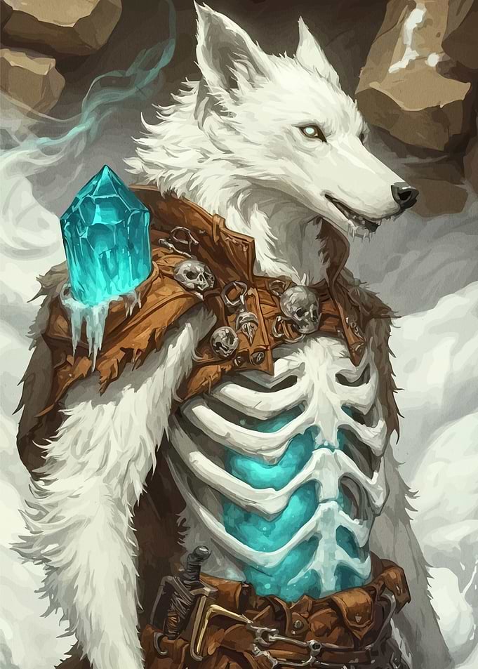 Anthropomorphic Wolf Warrior Crystal