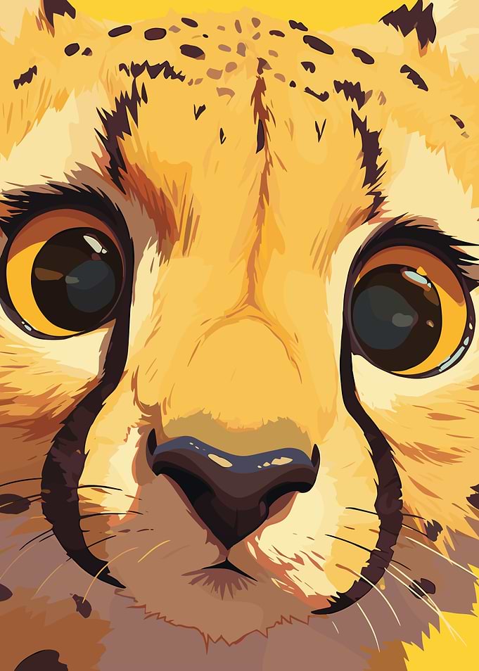 Close-up Cheetah Face Digital Art