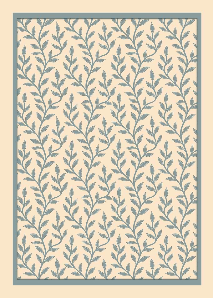 Blue Botanical Sprigs | Elegant Minimal Nature Wall Art by © Fezzyboo