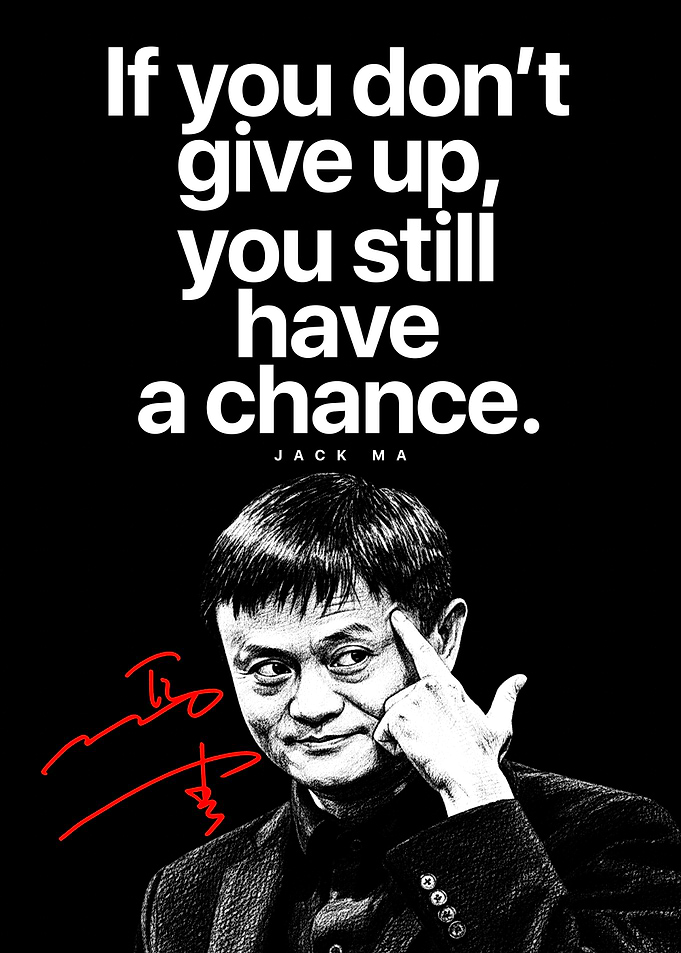 Jack Ma Quote Poster – Inspirational Wall Art for Entrepreneurs & Dreamers
