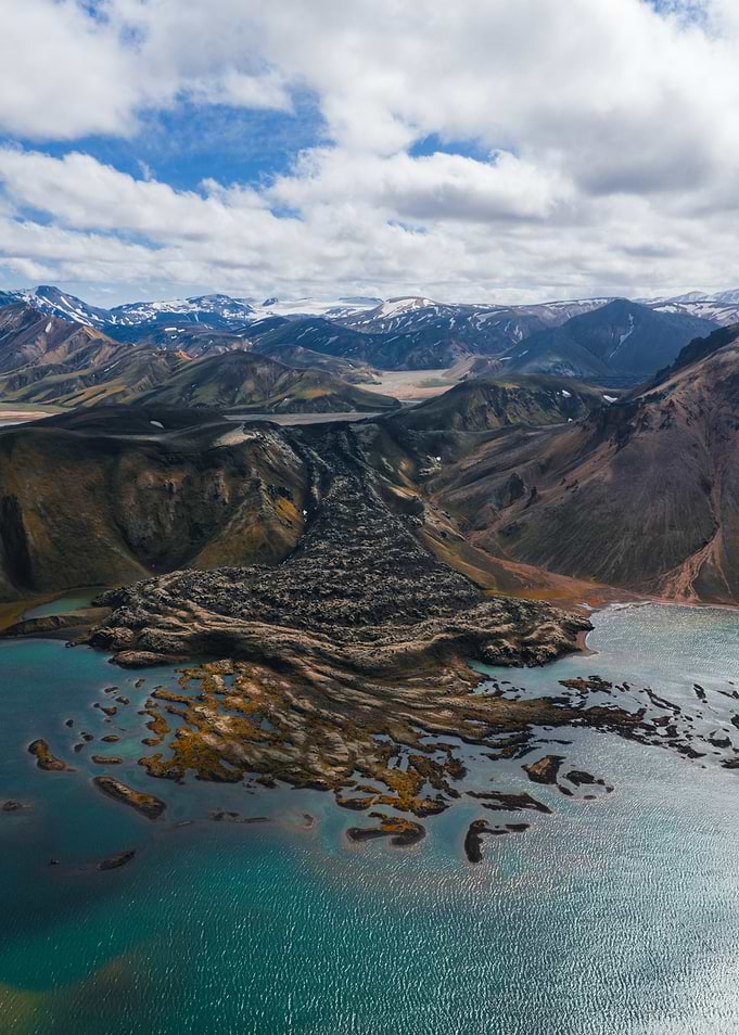 Aerial view of Icelandic landscape