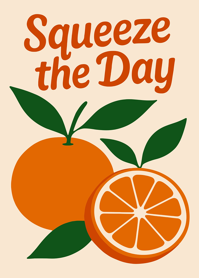 Squeeze the Day Orange Illustration
