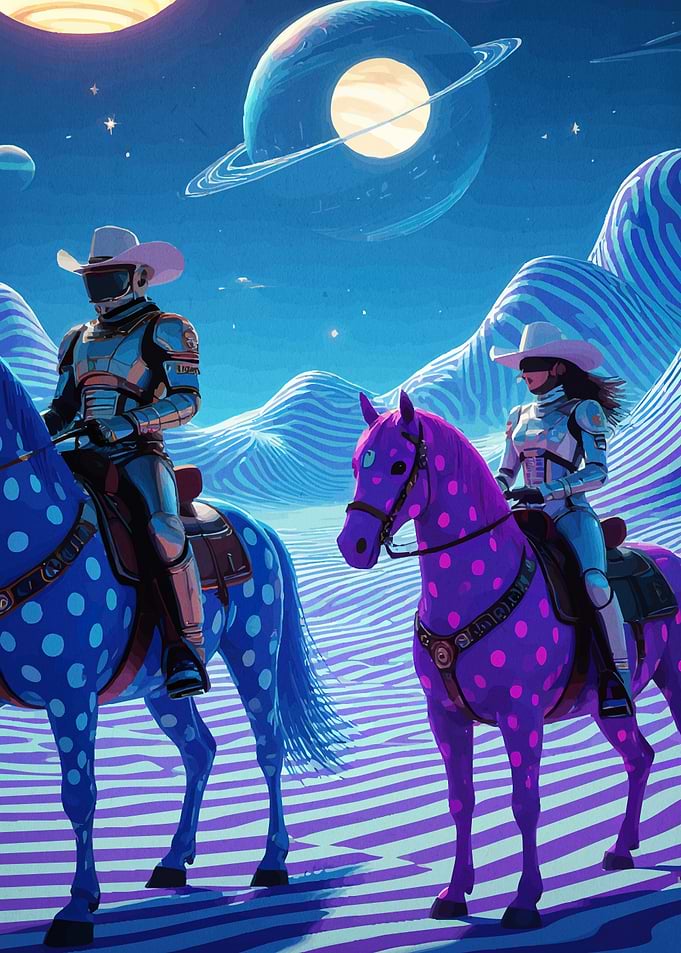 Space Cowboys Polka Dot Horses