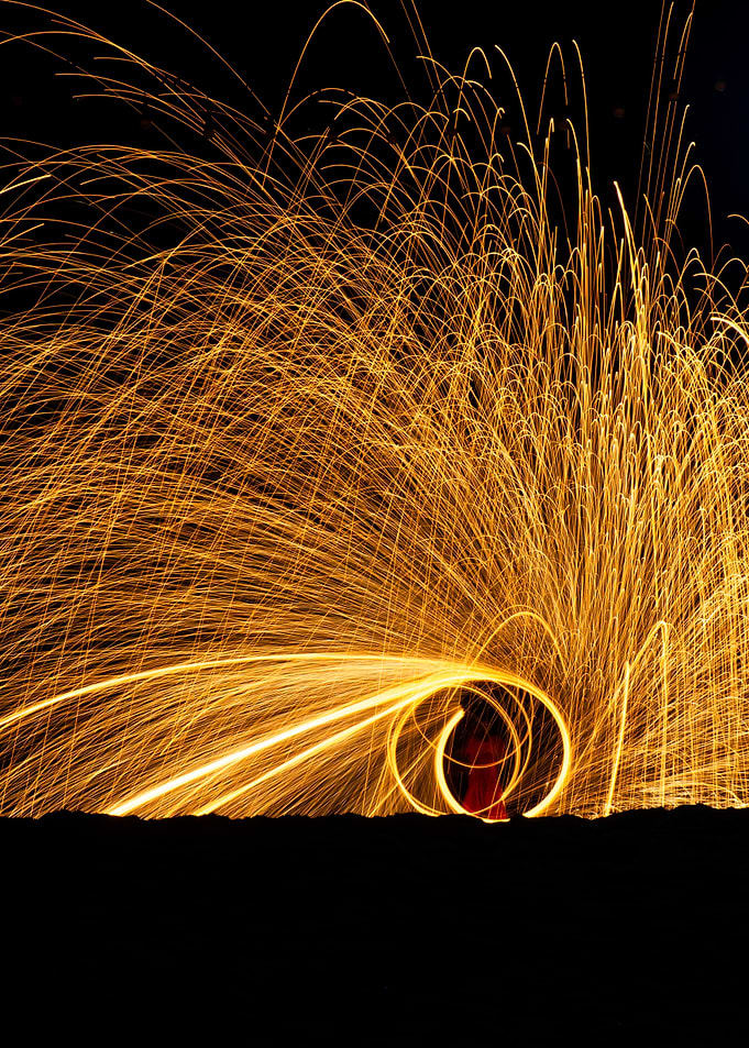 Steel wool photography at night