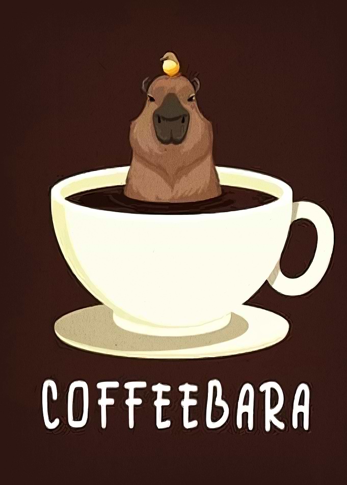 Coffeebara: Capybara in Coffee Cup