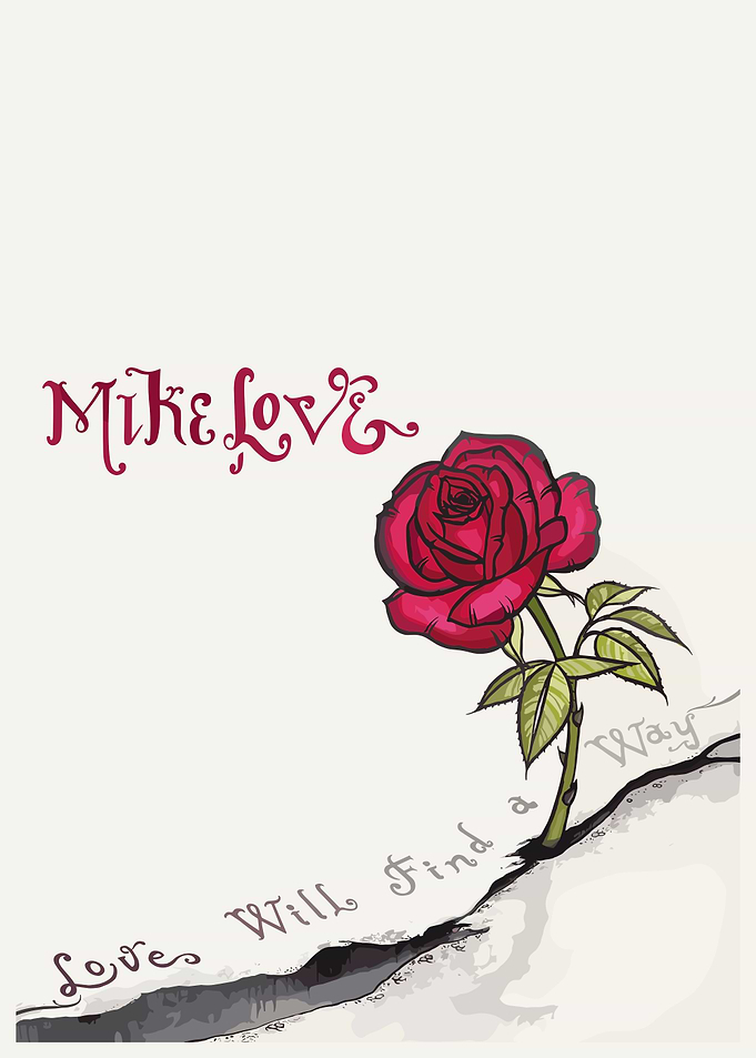 Rose Growing Through Crack with Text
