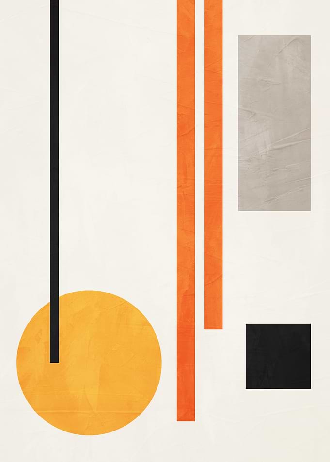 Abstract Geometric Shapes on Beige Background