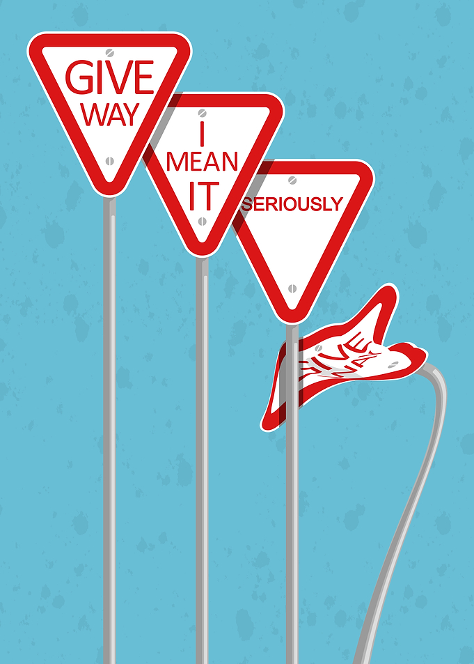 Humorous Give Way Sign Illustration