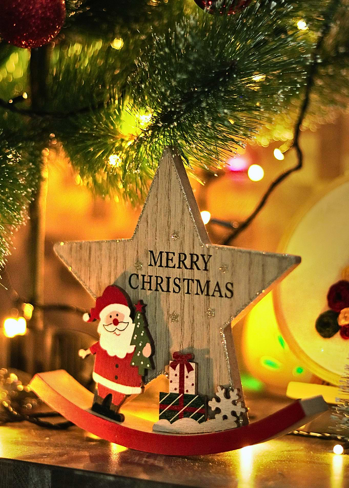Christmas Star Decoration with Santa