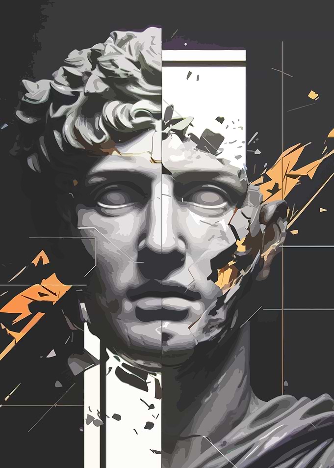 Deconstructed Classical Sculpture Portrait