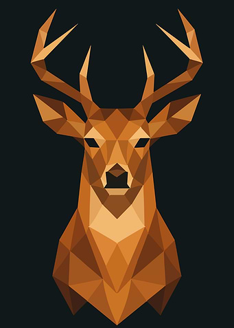 Geometric Deer Portrait - Low Poly Art Print