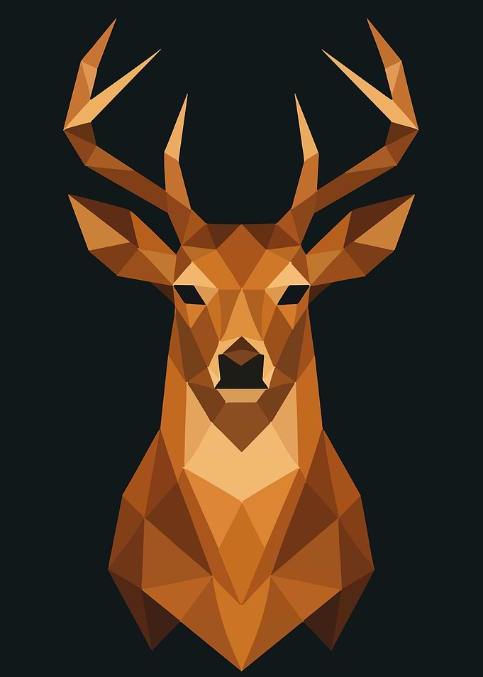 Geometric Deer Portrait - Low Poly Art Print