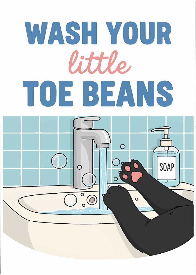 Wash Your Little Toe Beans Illustration