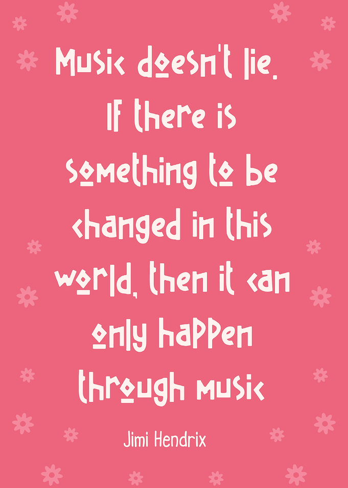 Jimi Hendrix Music Quote Pink