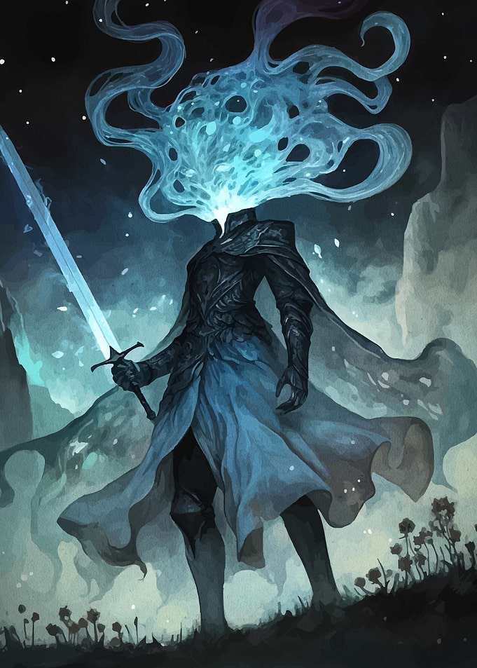Headless Knight with Glowing Energy