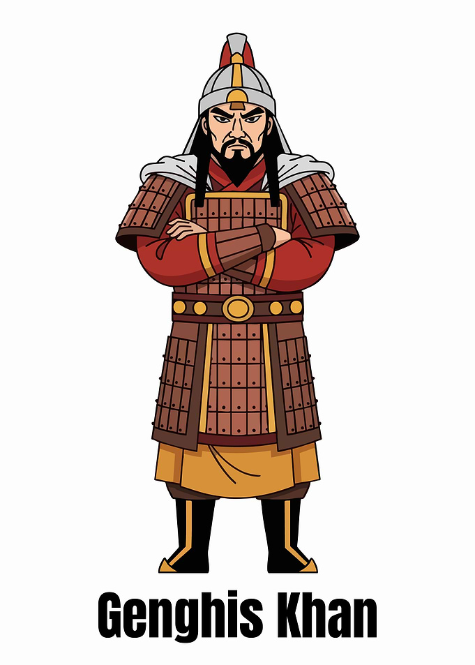 Genghis Khan Cartoon Illustration
