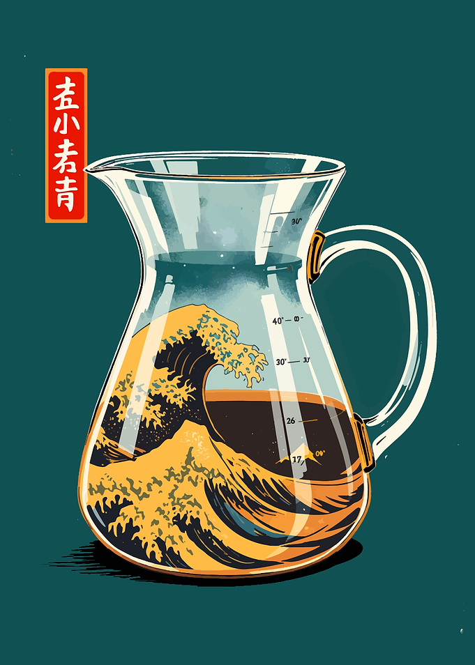 The Great Wave in Coffee Pitcher