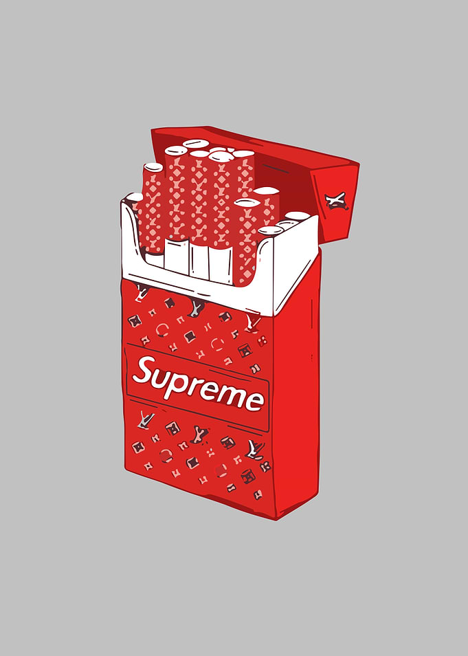 Supreme Cigarette Pack Illustration