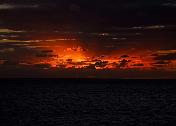 Dramatic sunset over the ocean