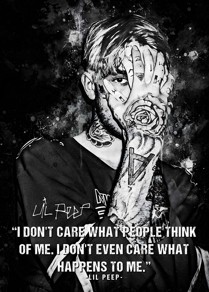 Lil Peep Portrait with Quote