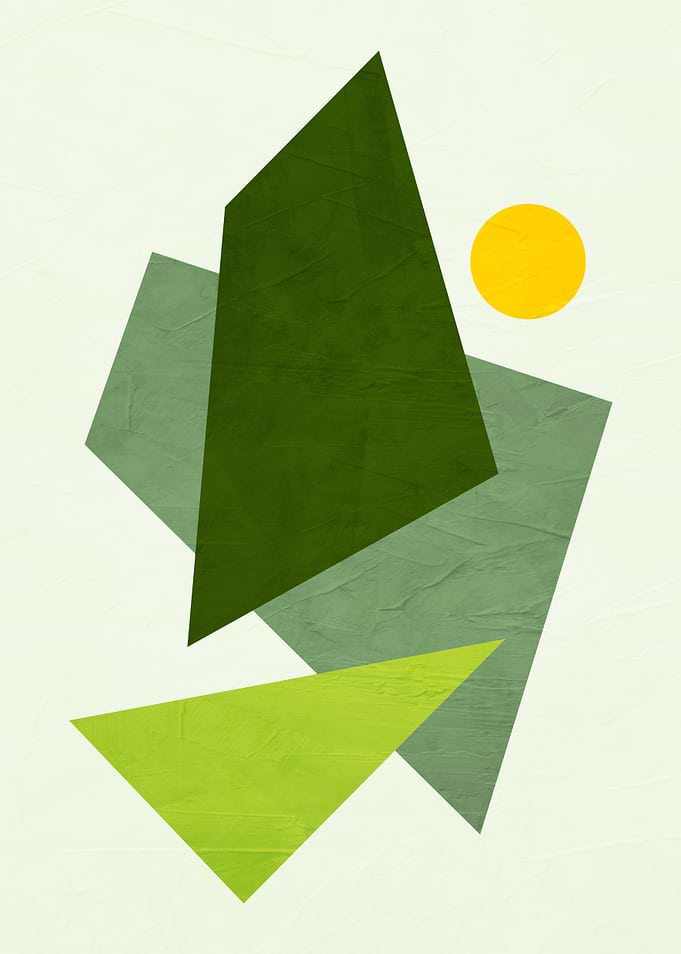 Abstract Geometric Shapes with Yellow Circle