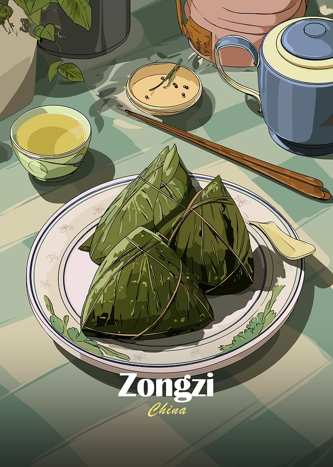 Zongzi Dumplings Still Life